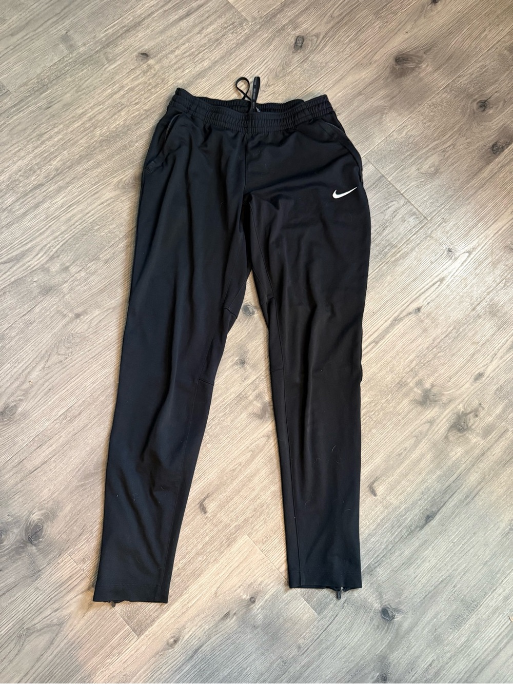 Nike Black Women's Track Joggers with White Swoosh
